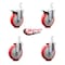 Service Caster 5 Inch Red Poly Swivel 7/8 Inch Square Stem Caster Total Lock Brakes SCC, 2PK SCC-SQTTL20S514-PPUB-RED-78-2-S-2 - alternate 2